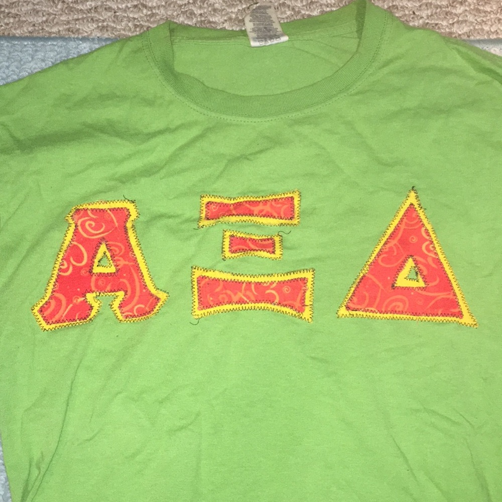 Neon & Orange Alpha Xi Delta Letters